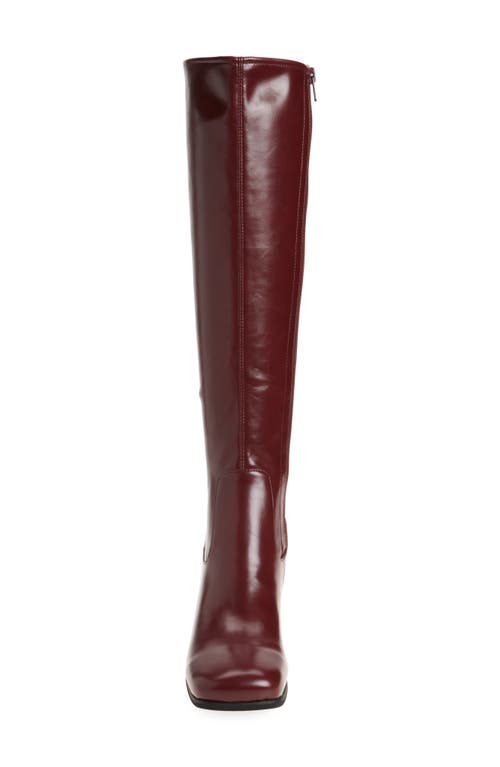 Shop Jeffrey Campbell Hot Lava Knee High Stretch Boot In Wine