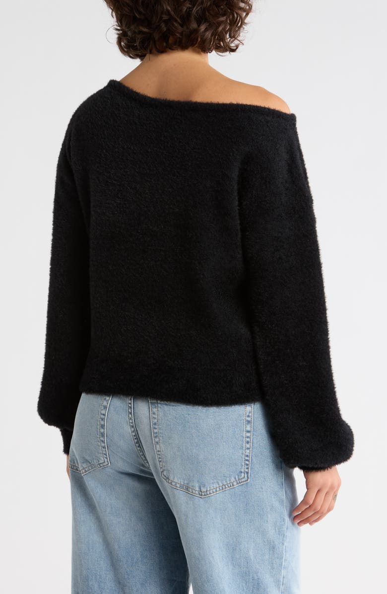 Abound Eyelash Knit Off-the-Shoulder Sweater, Alternate, color, Black