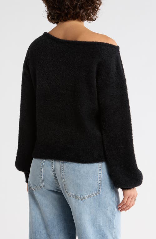 Abound Eyelash Knit Off-the-shoulder Sweater In Black