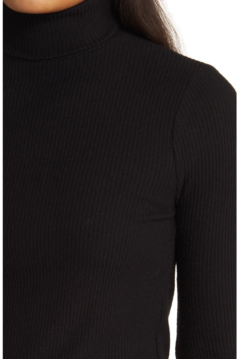 Legend Rib Turtleneck Top, Alternate, color, BLACK