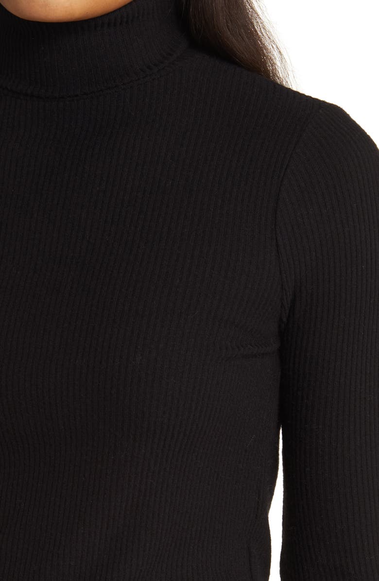 Faherty Legend Rib Turtleneck Top, Alternate, color, Black