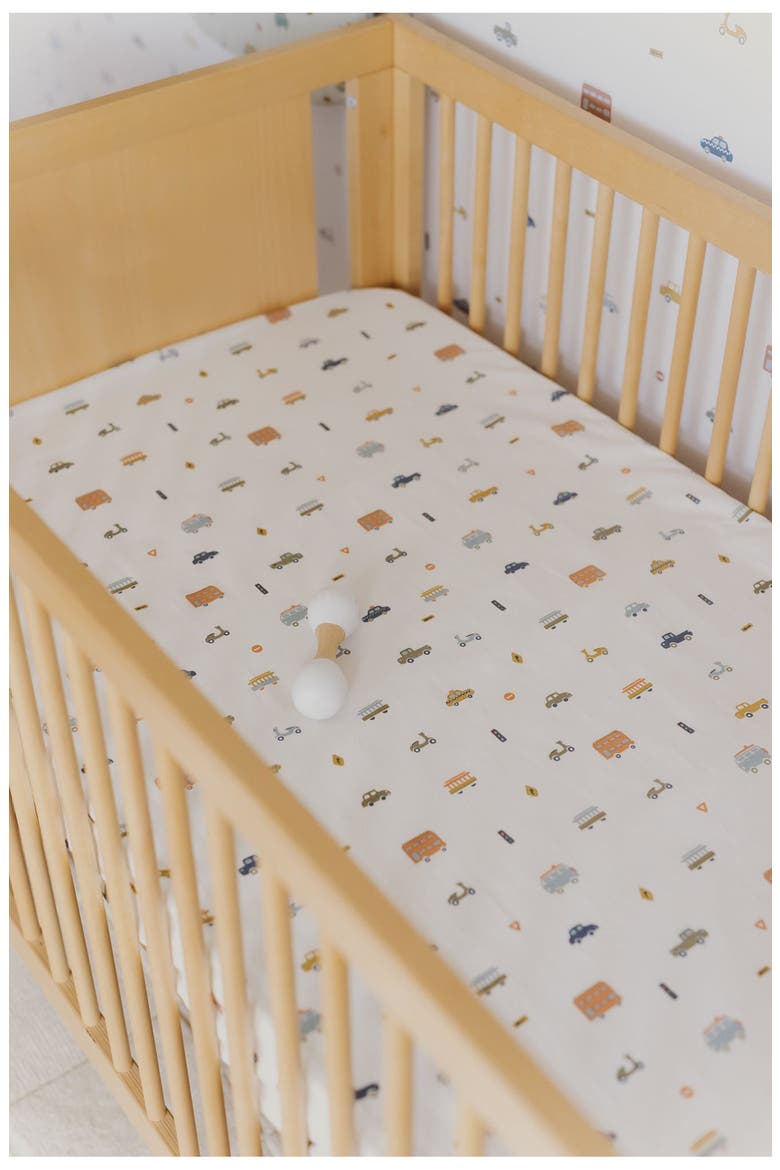 Organic Cotton Crib Sheet, Alternate, color, RUSH HOUR