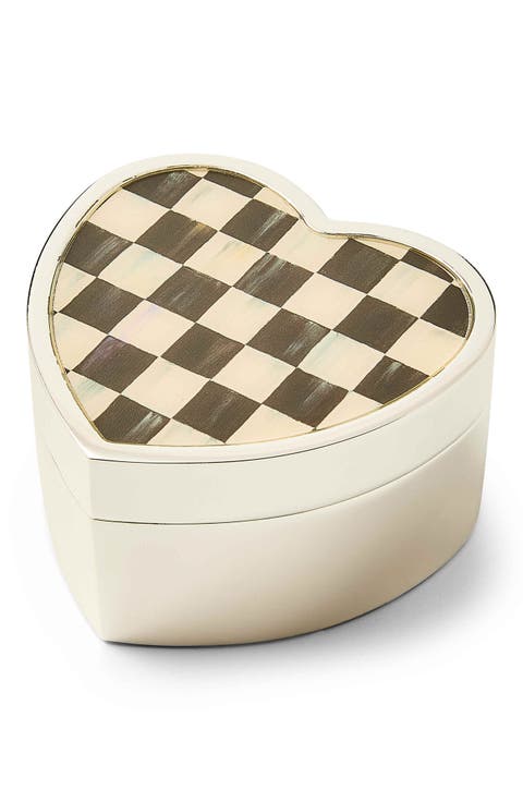 Courtly Check Heart Trinket Box