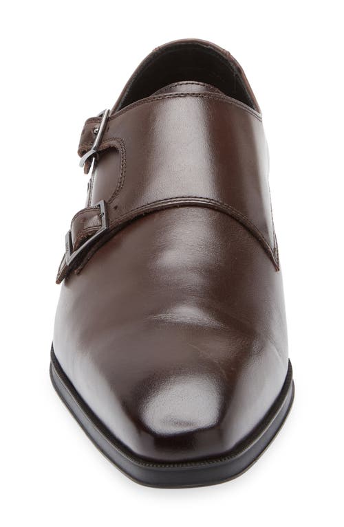Hugo Boss Boss Theon Double Monk Loafer In Dark Brown