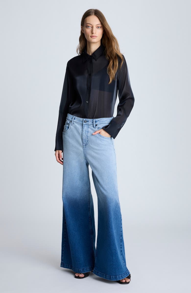 Kenneth Cole Gradient Wide Leg Jeans, Alternate, color, 