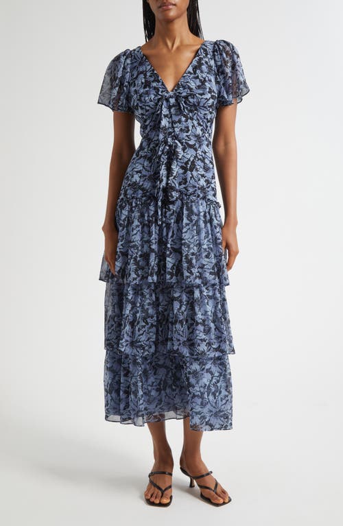 Cinq À Sept Graphic Cosmos Grizzo Maxi Dress In Blue