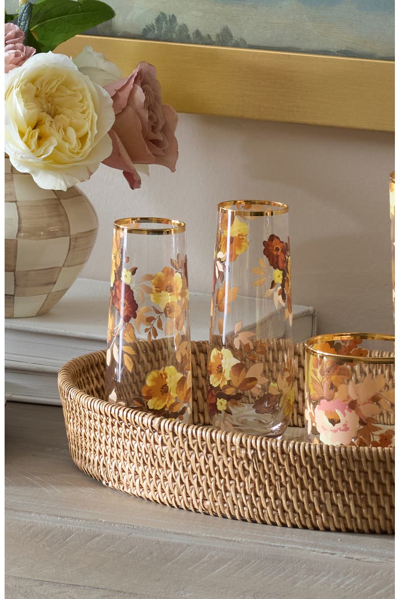 Set of 4 Wild Rose Stemless Flutes, Alternate, color, PINK