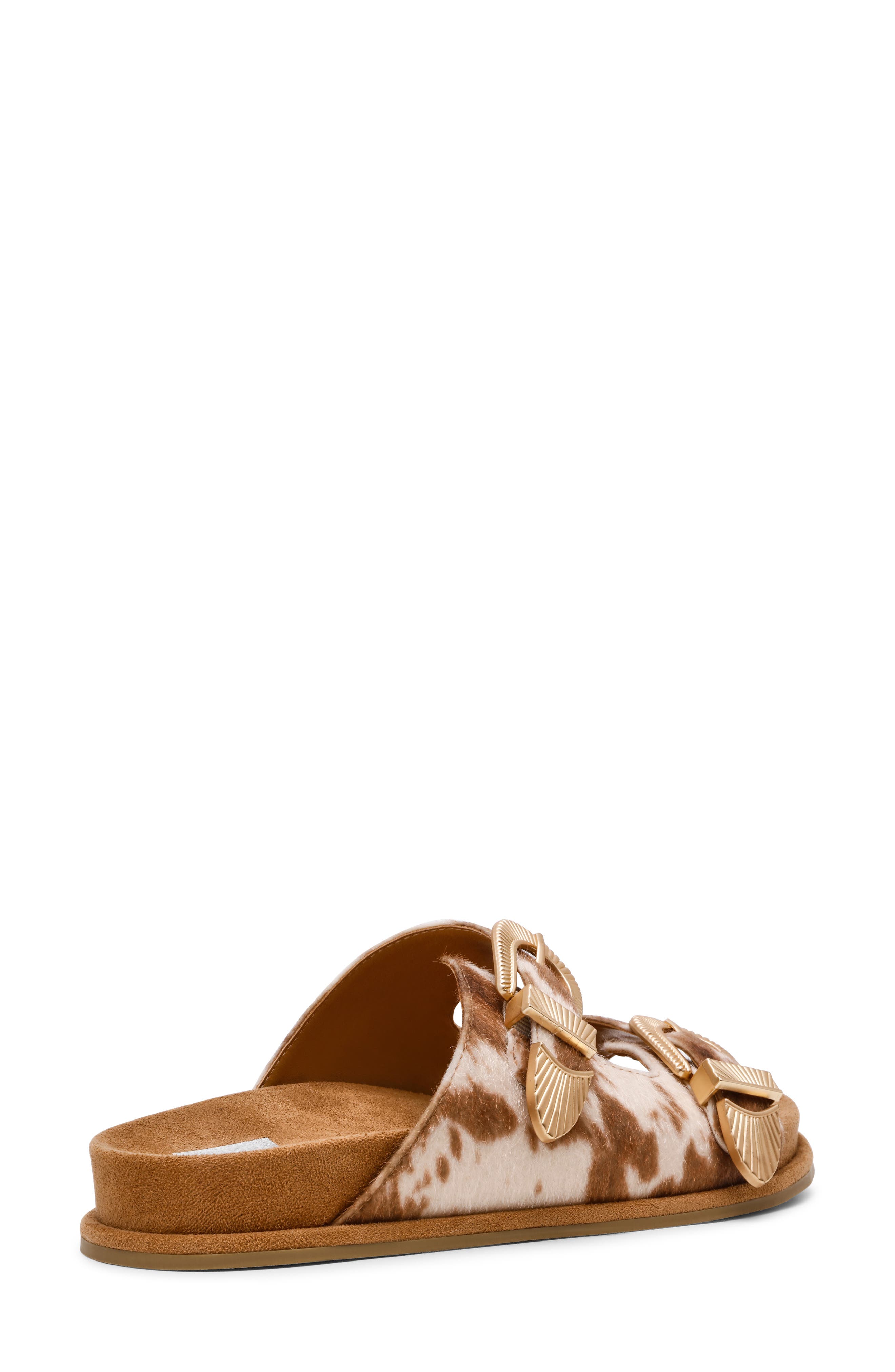 Percy Slide Sandal, Alternate, color, COW FAUX CALF HAIR