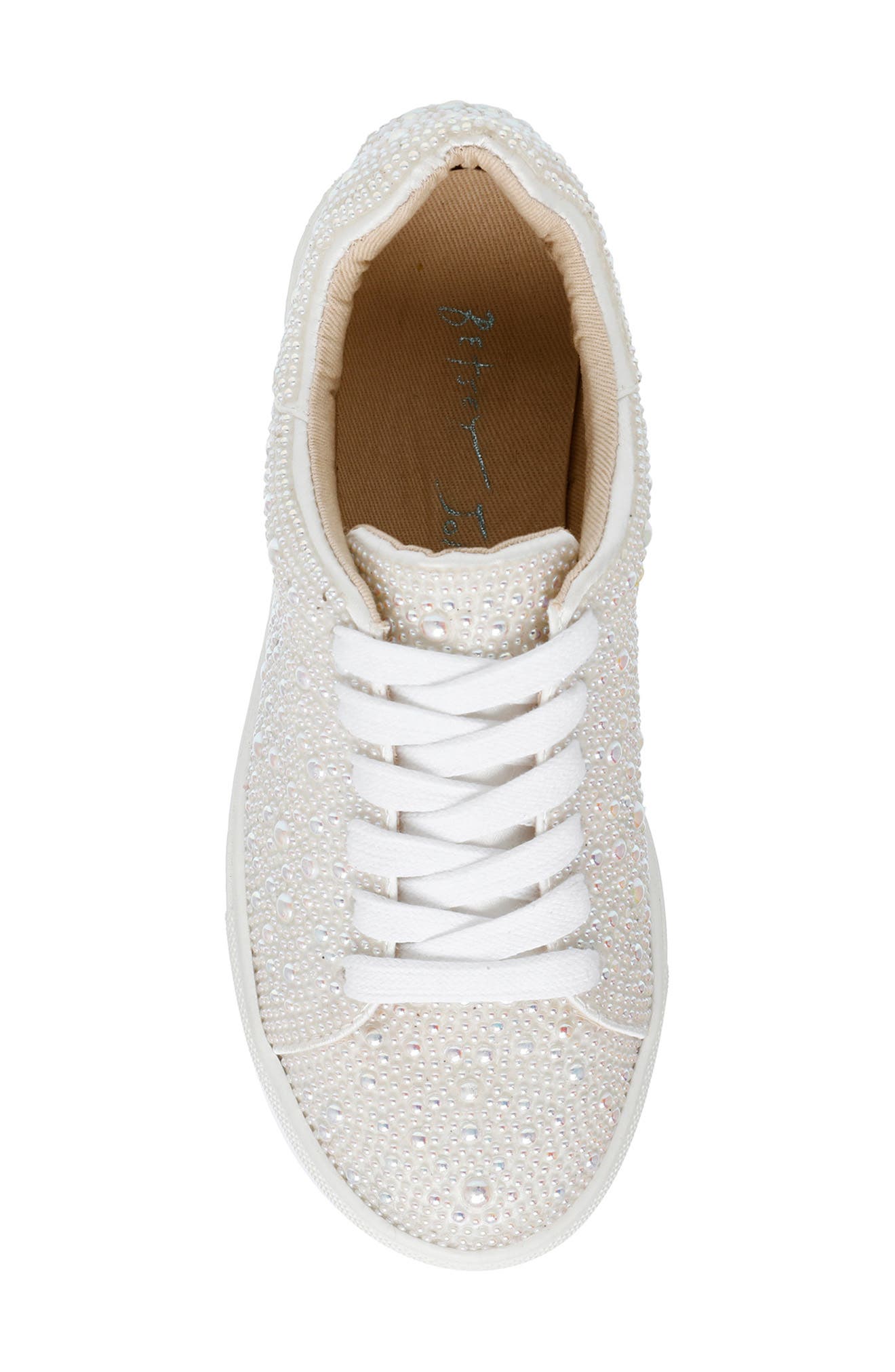 Sidny Crystal Sneaker, Alternate, color, PEARL