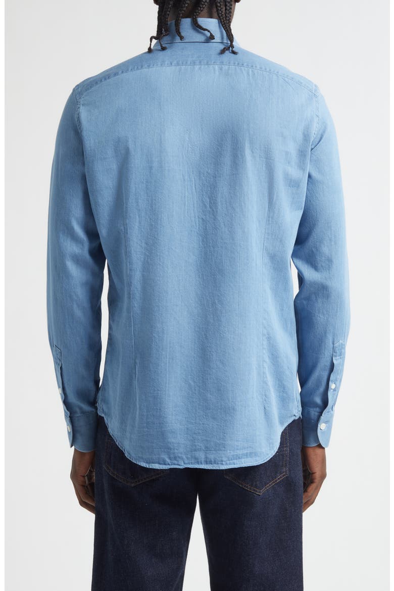 Lecce Point Collar Denim Button-Up Shirt, Alternate, color, LIGHT DENIM