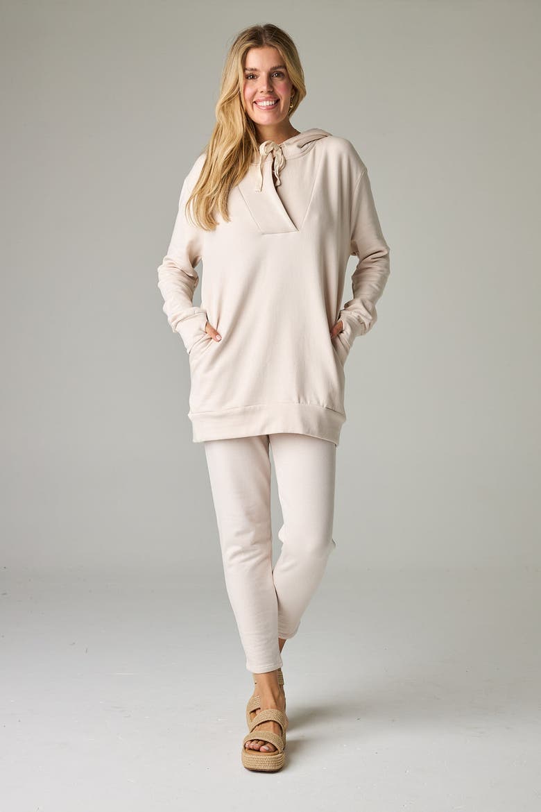 Serengeti Eco-Luxe Fleece Oversized Hoodie - Cloud-Soft Comfort, Alternate, color, Bone