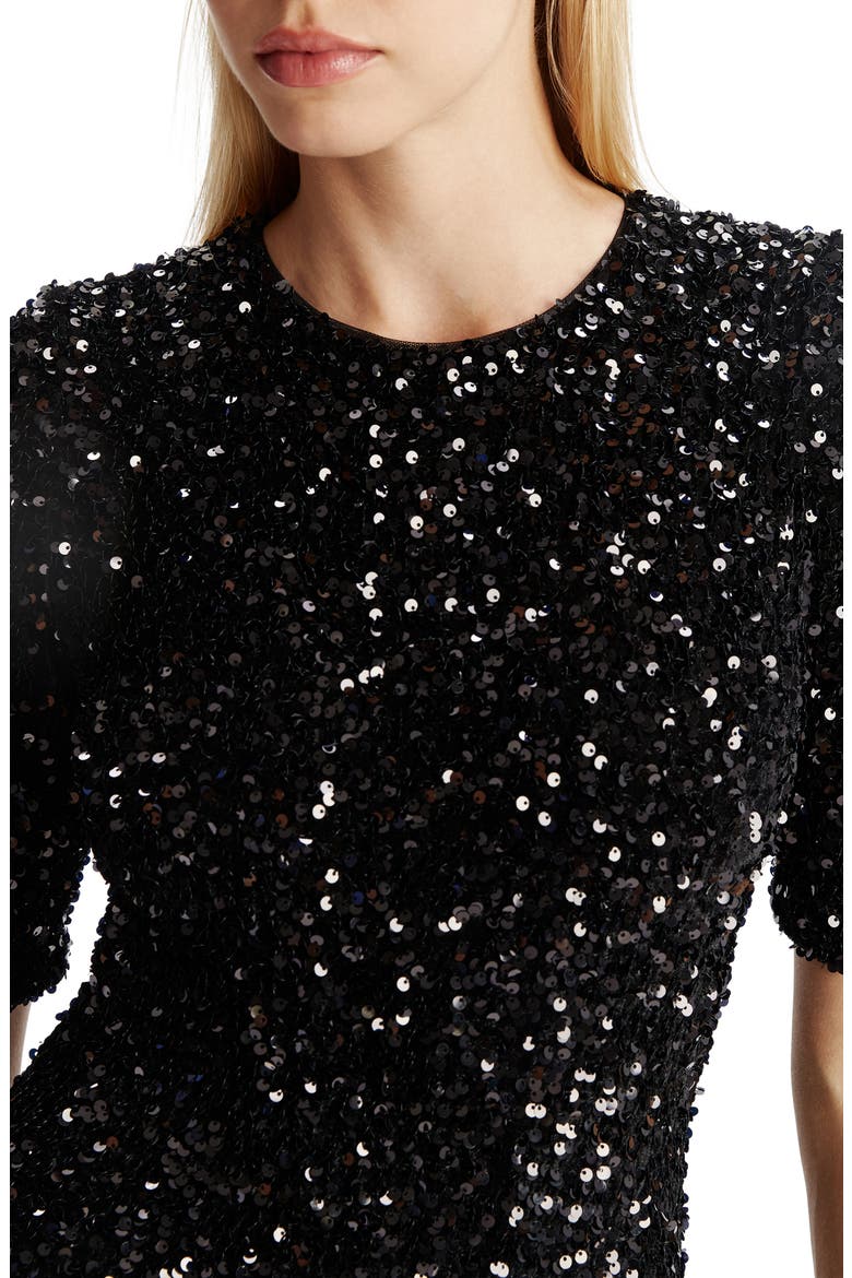 Cammie Sequin Bodysuit, Alternate, color, BLACK