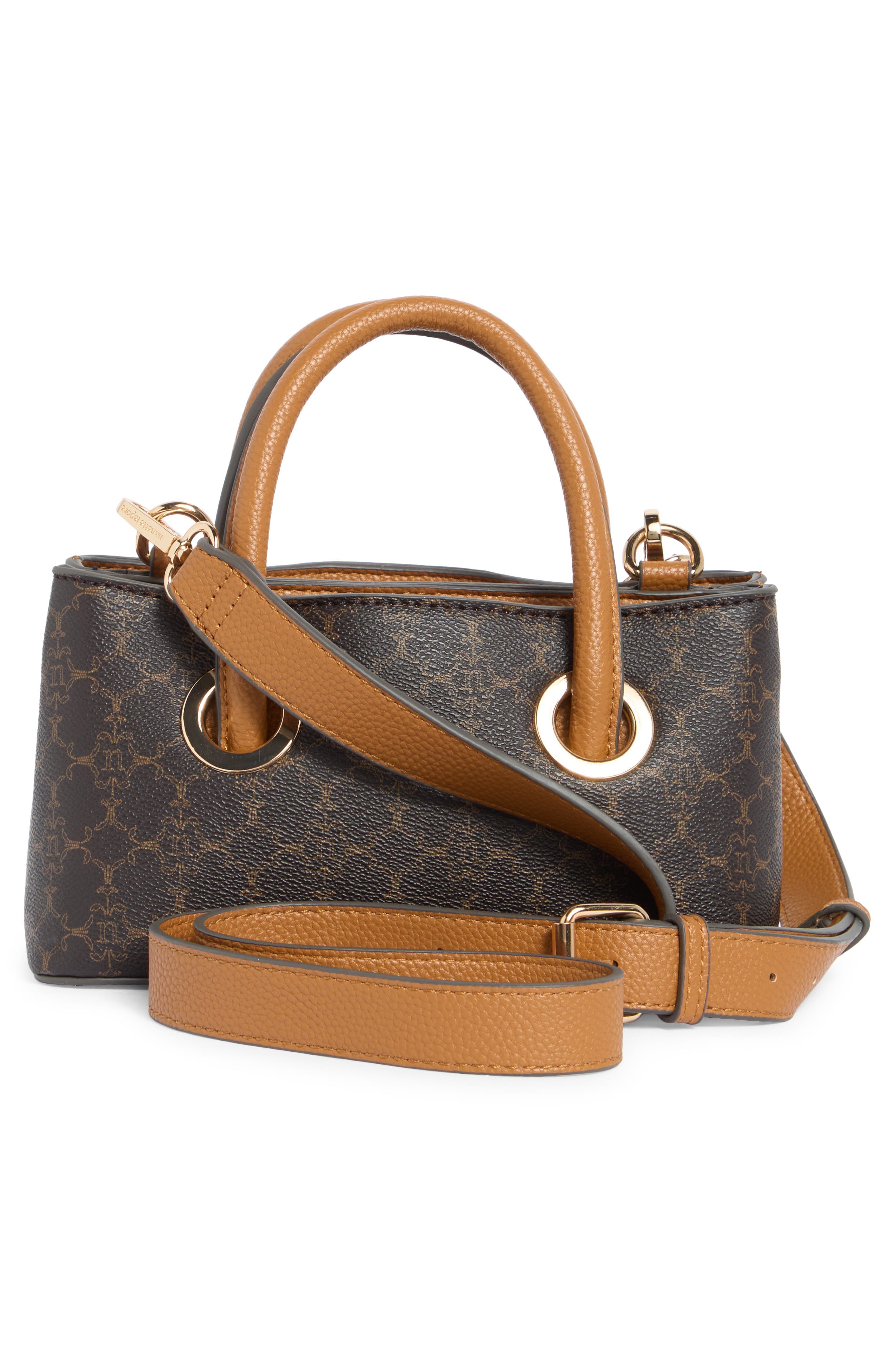 Nanette Lepore Mini Satchel Bag, Alternate, color, Chocolate Logo-Vachetta