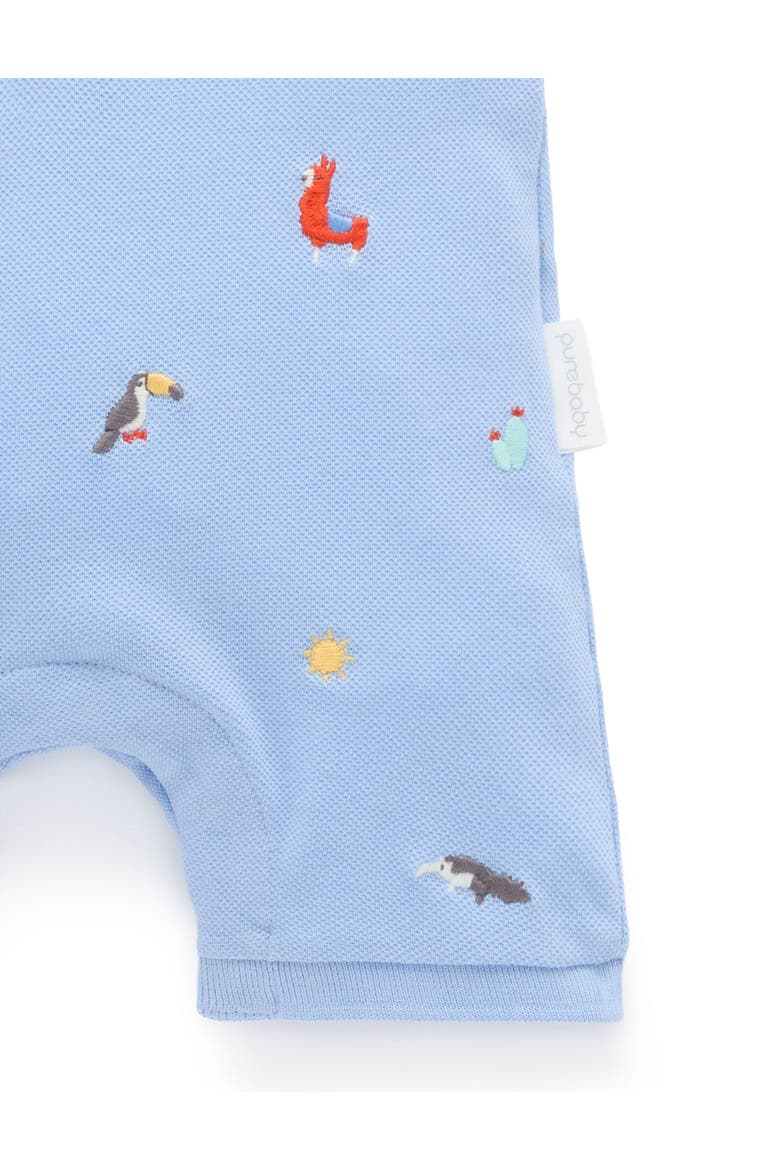 Embroidered Polo Romper, Alternate, color, Animal Fiesta Broderie
