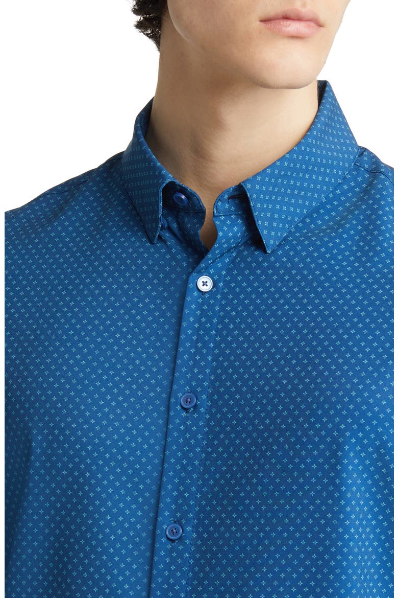 Leeward Star Print Button-Up Performance Shirt, Alternate, color, SET SAIL IPANEMA STAR PRINT