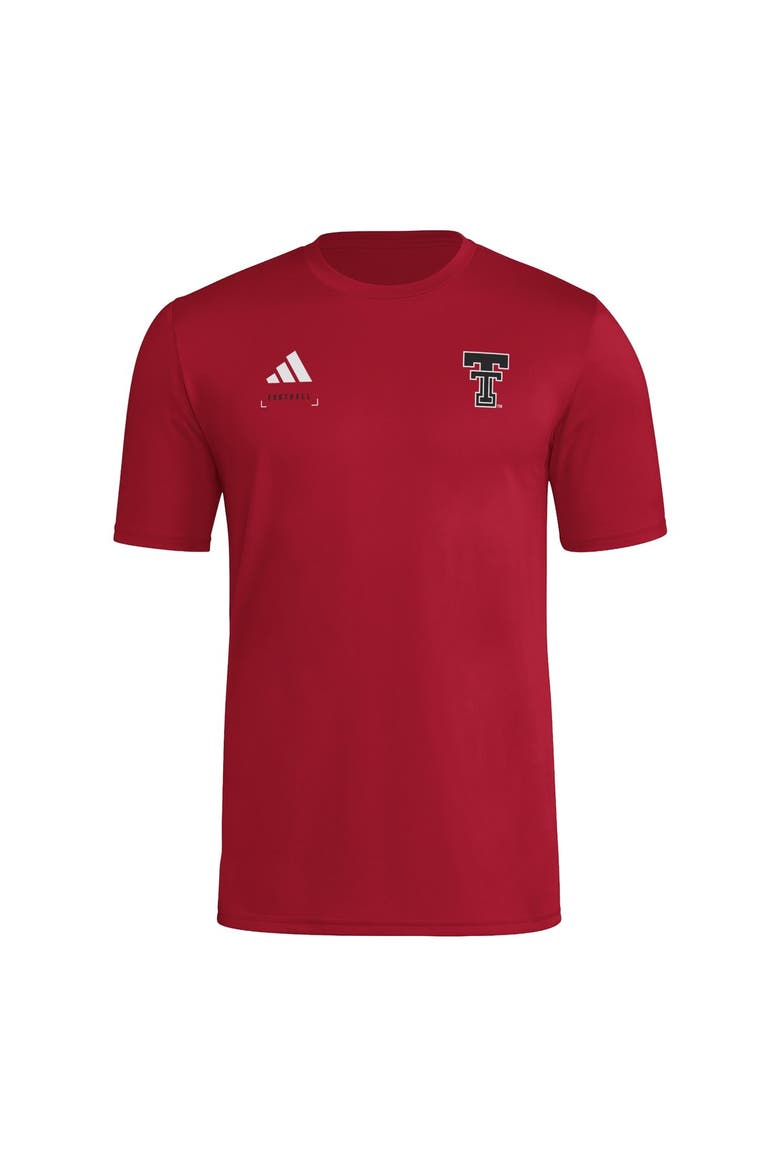 Men's adidas Red Texas Tech Red Raiders Locker Football Icon AEROREADY Pre-Game T-Shirt, Alternate, color, Red