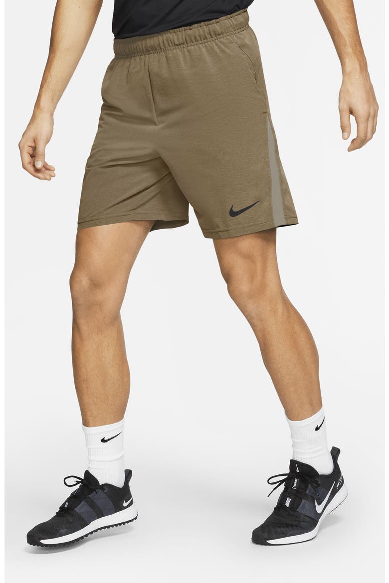Flex Training Shorts, Alternate, color, BROWN KELP/ HEATHER/ BLACK