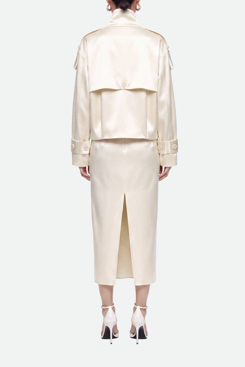 Pleat Detail Pencil Skirt, Alternate, color, Ivory