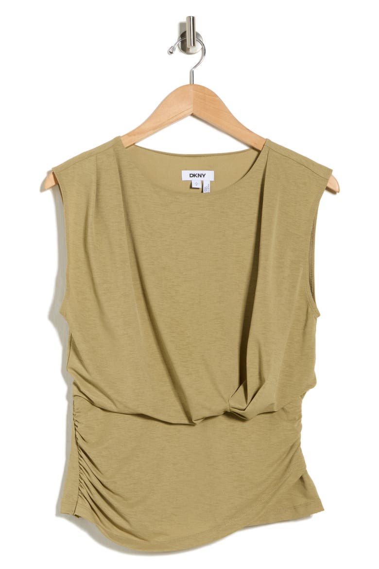 Sleeveless Gathered Top, Alternate, color, SAGE