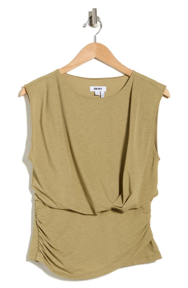 DKNY Sleeveless Gathered Top, Alternate, color, Sage