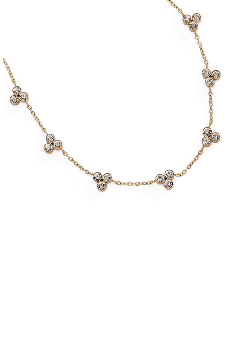 Triple Stone Stationed Necklace, Alternate, color, Gold