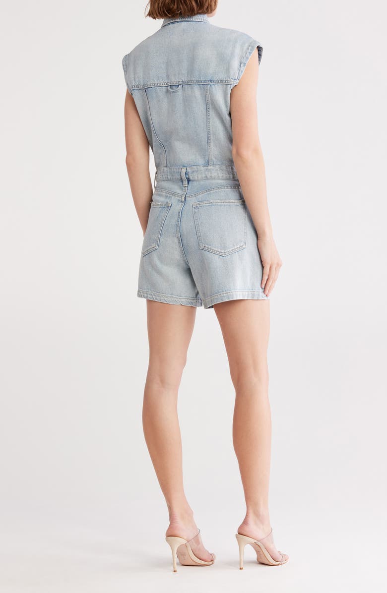 Pistola Lennox Cap Sleeve Denim Romper, Alternate, color, Roma
