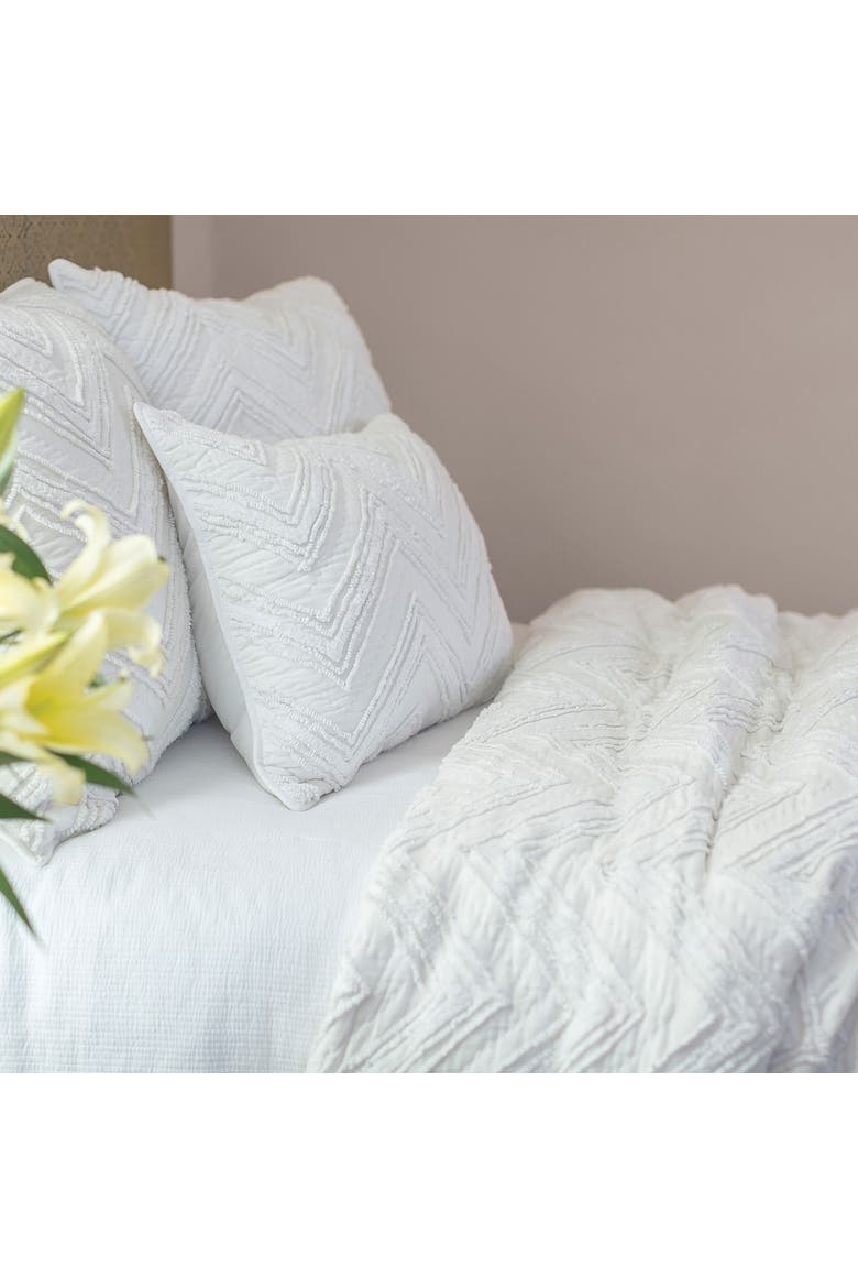 Candlewick Dove Cotton Euro Pillow Sham, Alternate, color, White