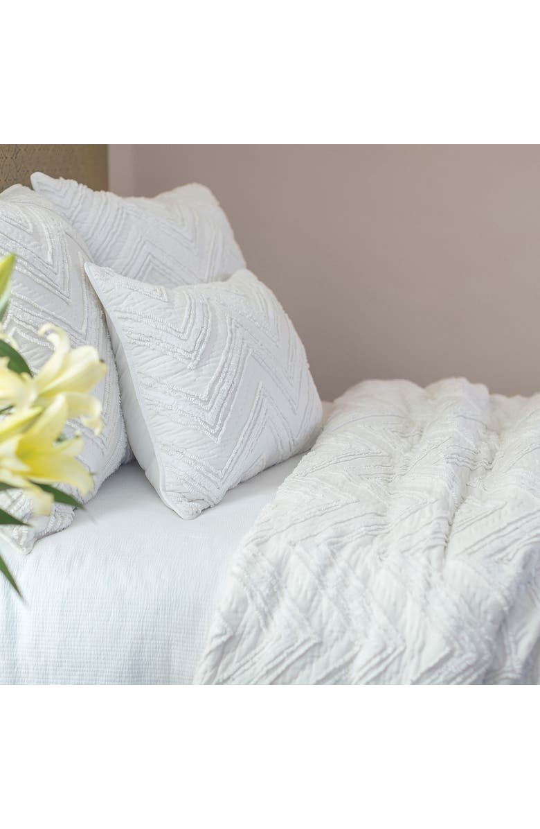 ELISABETH YORK Candlewick Dove Cotton Euro Pillow Sham, Alternate, color, White