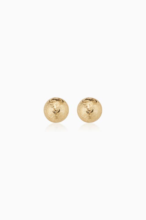 14K Gold Celebration Ball Studs Earrings