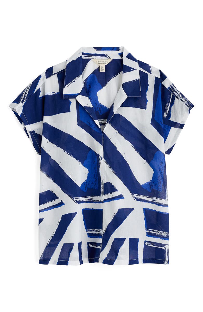 Seasalt Cornwall Deep Lane Short Sleeve Organic Cotton Button-Up Shirt, Alternate, color, 