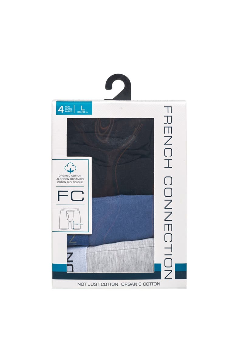 French Connection 4-Pack Cotton Boxer Brief, Alternate, color, Navy Multi