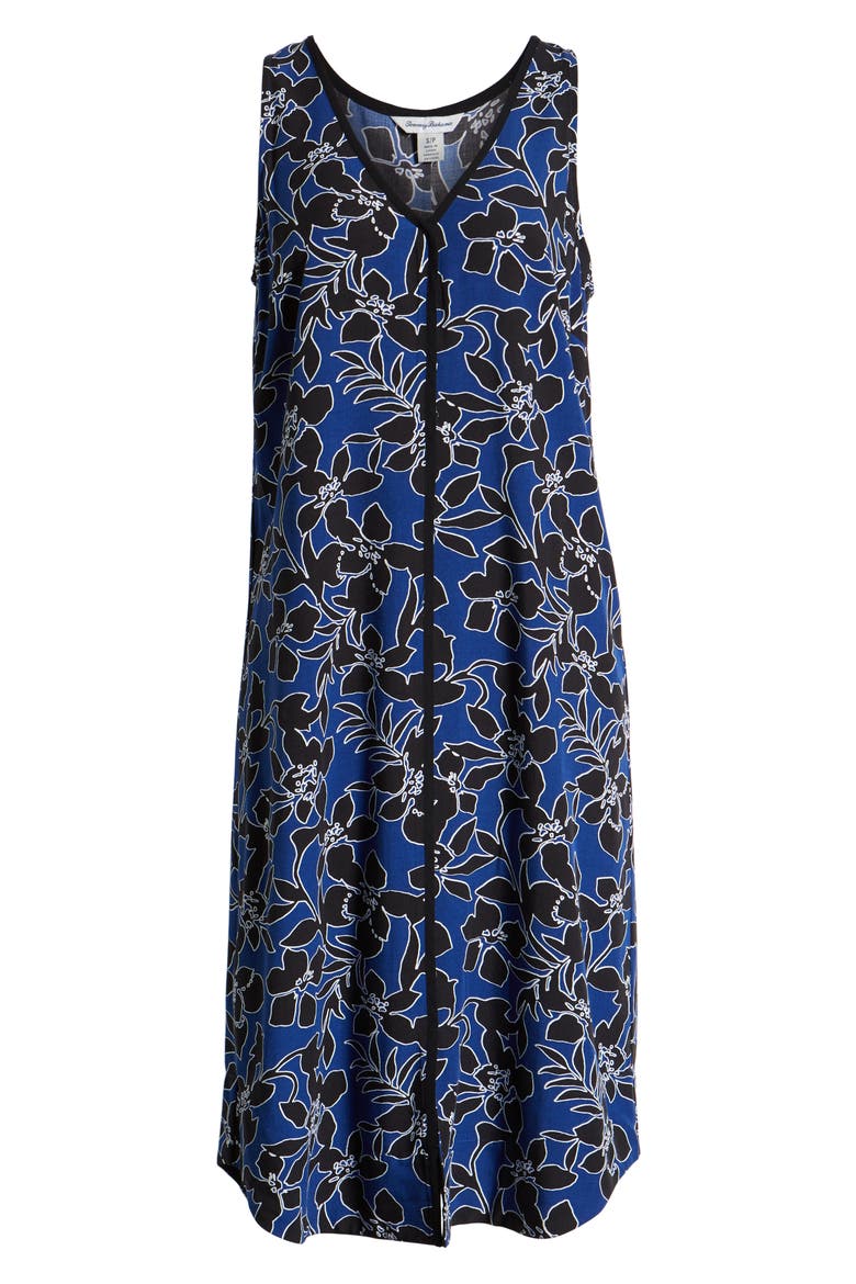 Forte Floral Shift Dress, Alternate, color, DARK COBALT