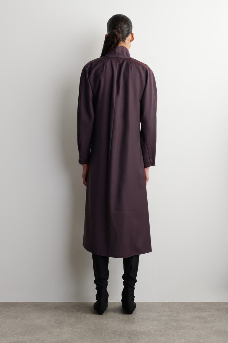 Shawl-collar Wool Wrap Dress, Alternate, color, PURPLE