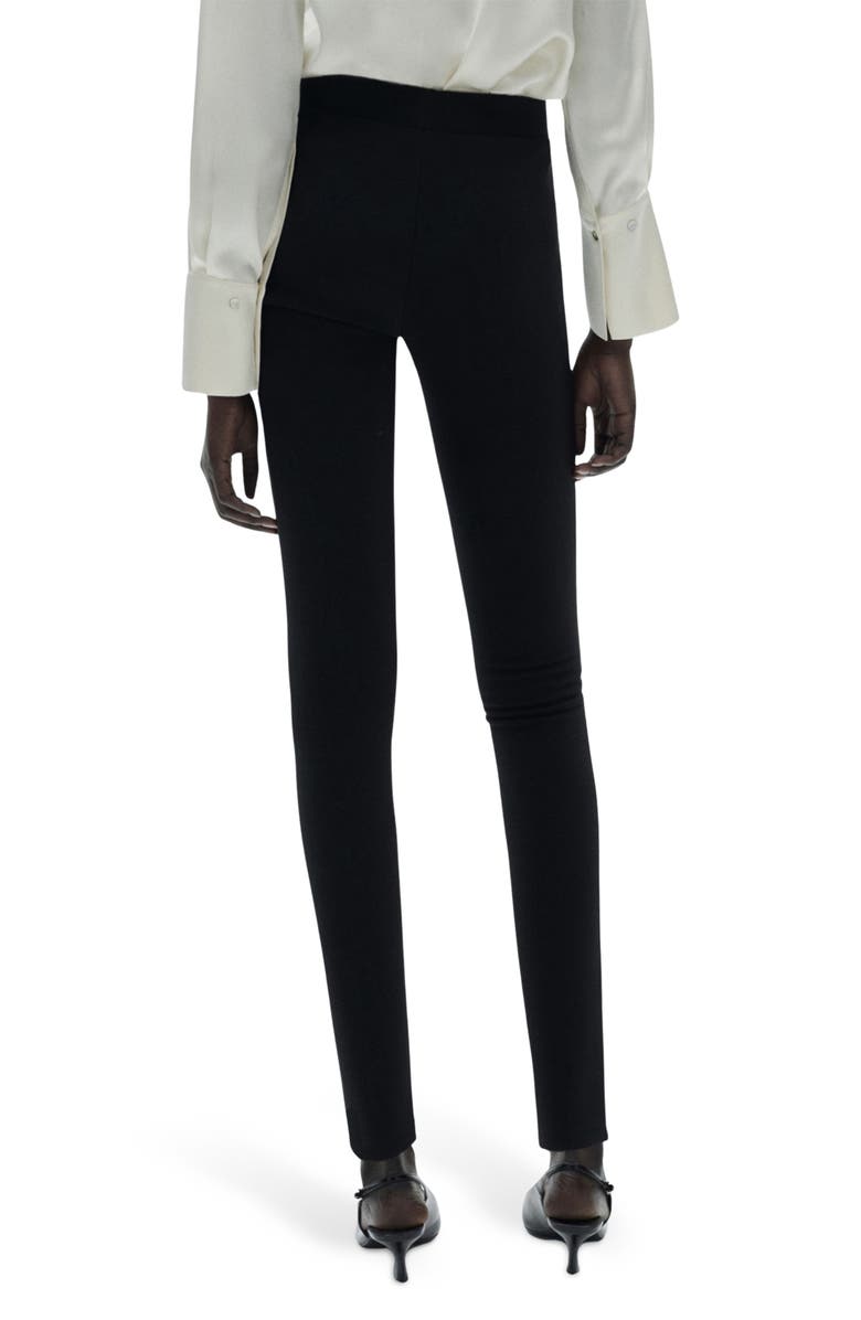 MANGO Seamed Leggings, Alternate, color, Black