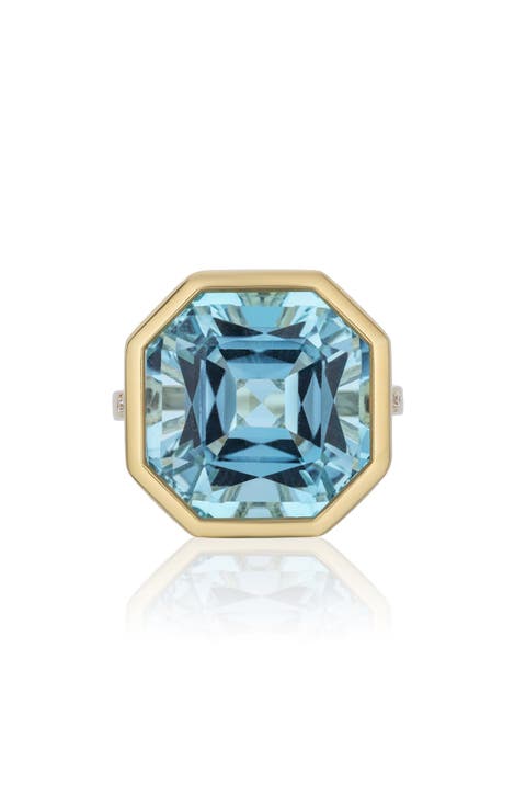 Gossip Octagon Cut Stone & Pavé Diamond Ring