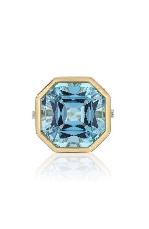Goshwara Gossip Octagon Cut Stone & Pavé Diamond Ring In Blue