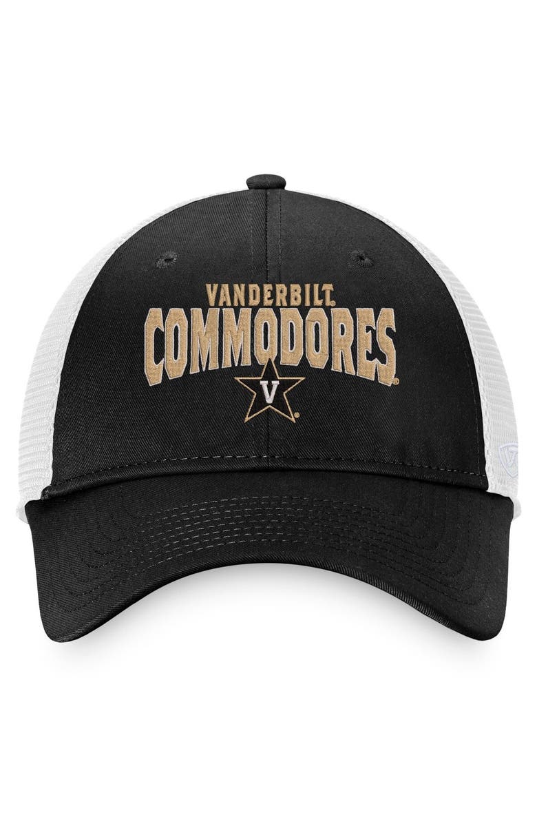 TOP OF THE WORLD Men's Top of the World Black/White Vanderbilt Commodores Breakout Trucker Snapback Hat, Alternate, color, 