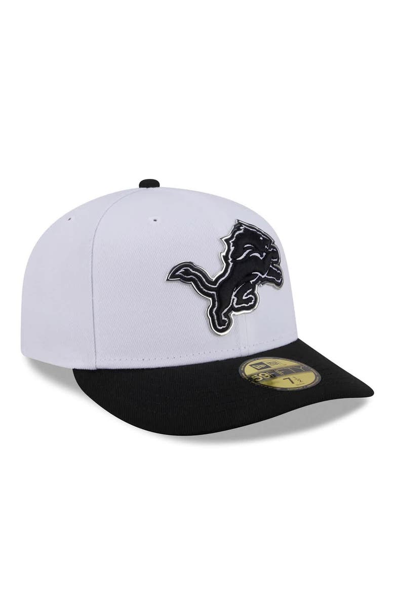 Men's New Era  White/Black Detroit Lions 2026 NFL Draft Pre-Curved 59FIFTY Fitted Hat, Alternate, color, White