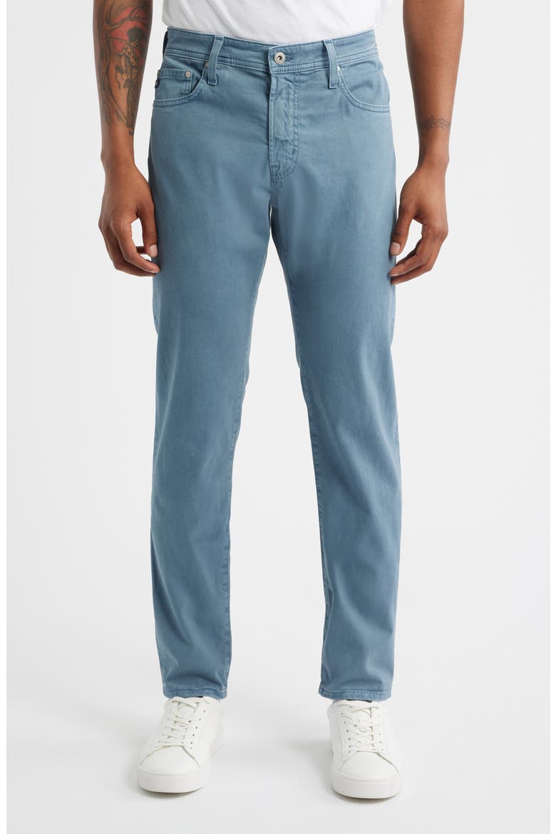 Tellis Stretch Sateen Modern Slim Pants, Main, color, SULFUR SHORE BREAK