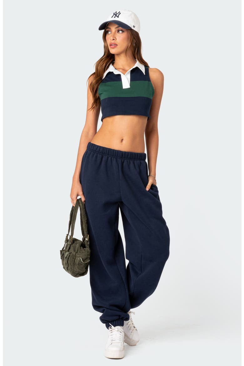 Clark Oversize Cotton Blend Sweatpants, Alternate, color, NAVY