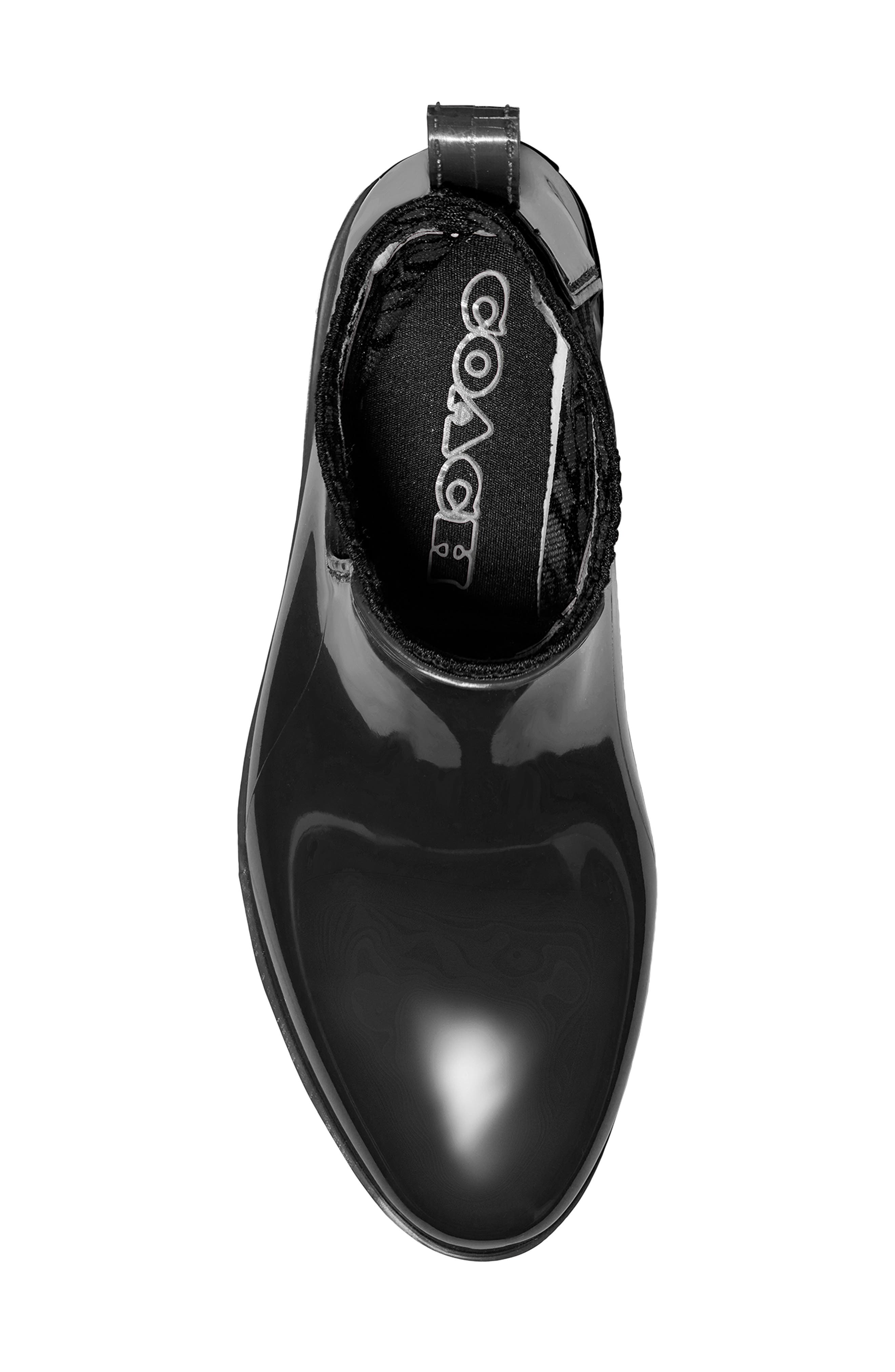 Rivington Waterproof Chelsea Rain Boot, Alternate, color, BLACK RUBBER