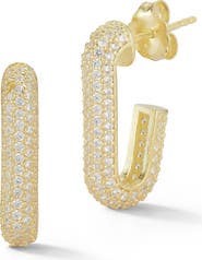 SPHERA MILANO Pavé Small J-Hoop Earrings