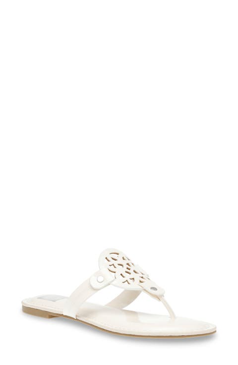 Gotie Laser Cut Studded Thong Sandal