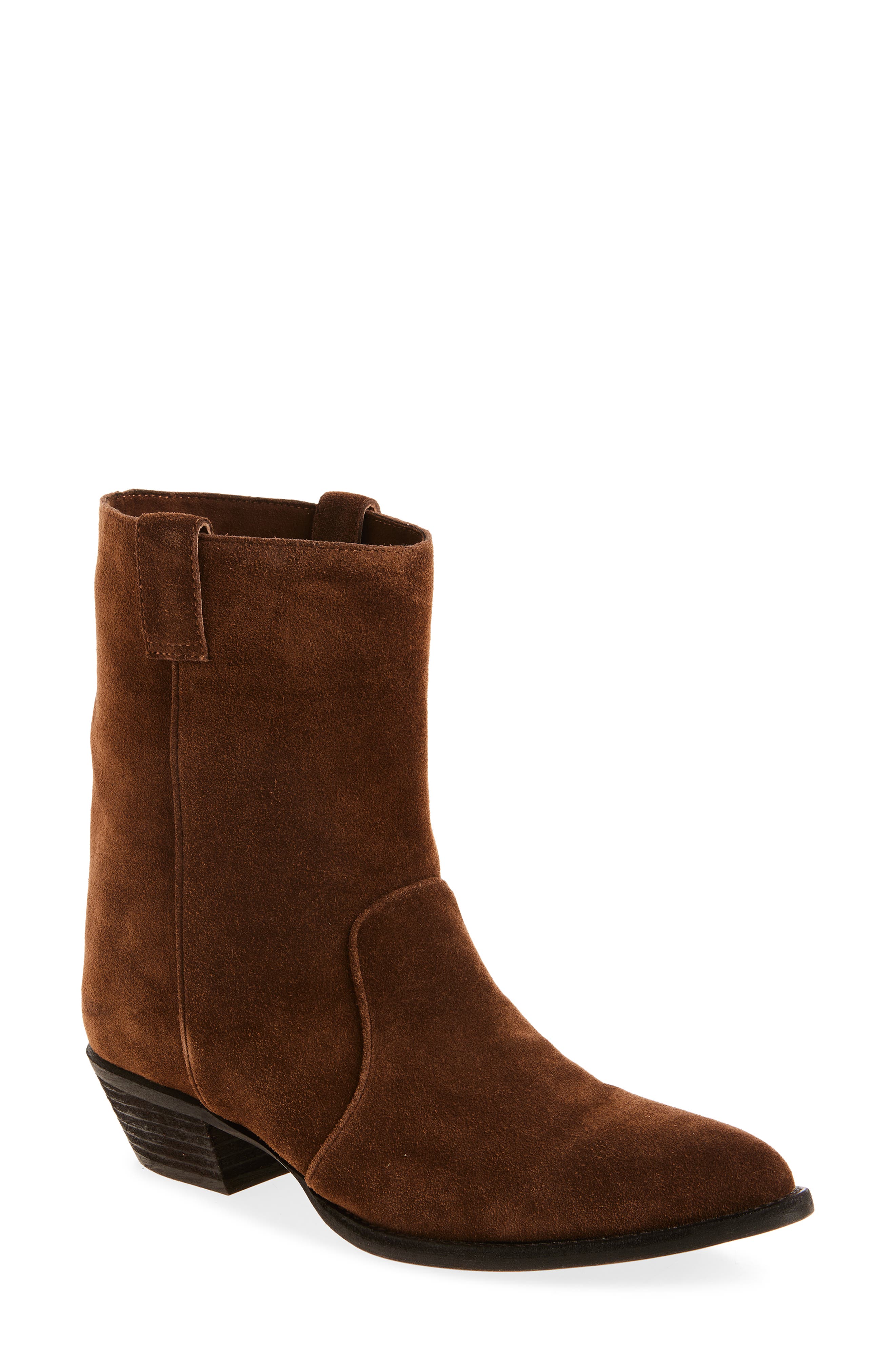 Jeffrey Campbell Busca Suede Pointy Toe Boot, Main, color, Brown Suede