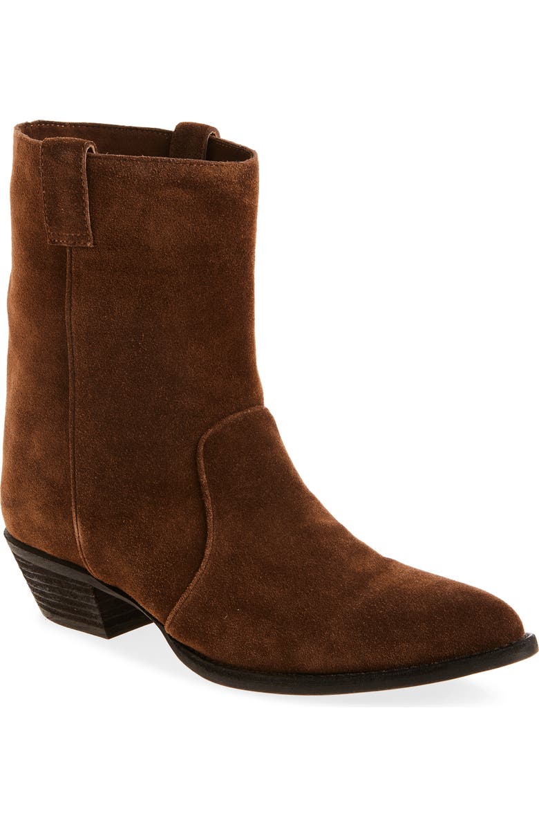 Jeffrey Campbell Busca Suede Pointy Toe Boot, Main, color, Brown Suede
