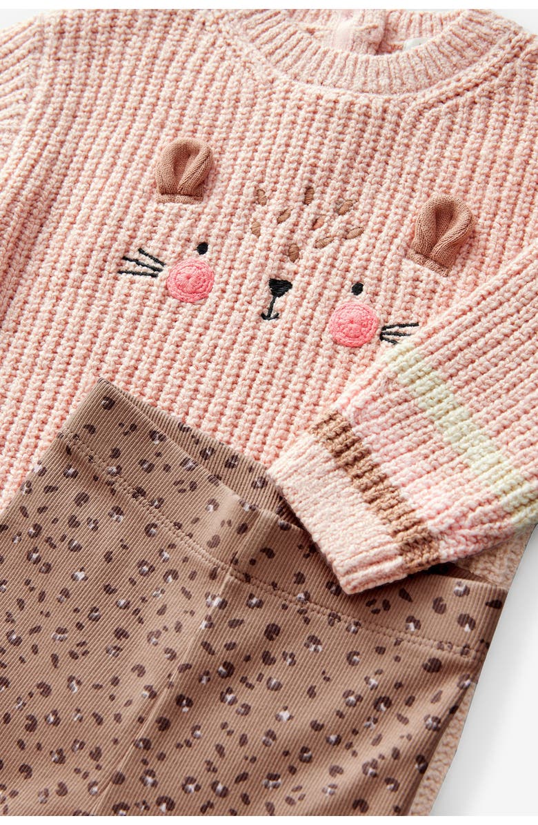 NEXT Kids' Bear Embroidered Sweater & Leggings Set, Alternate, color, 