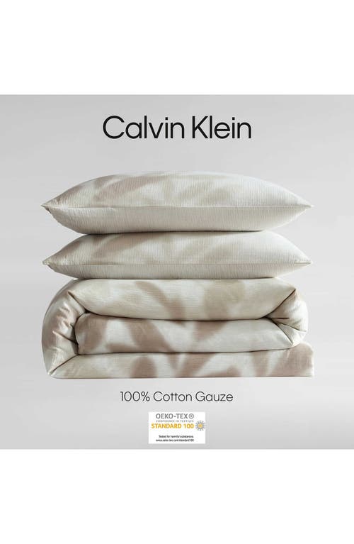 Calvin Klein Shadow Branches Duvet Cover & Sham Set In Camel