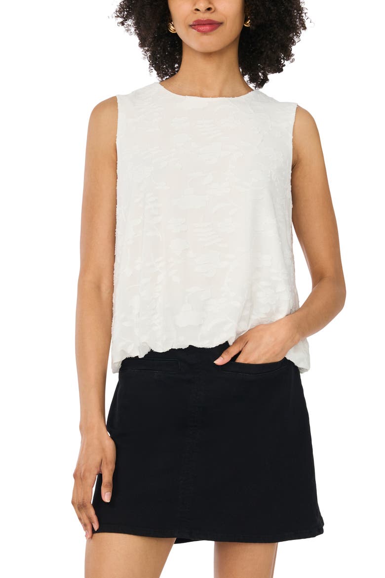 Bubble Hem Sleeveless Top, Main, color, NEW IVORY