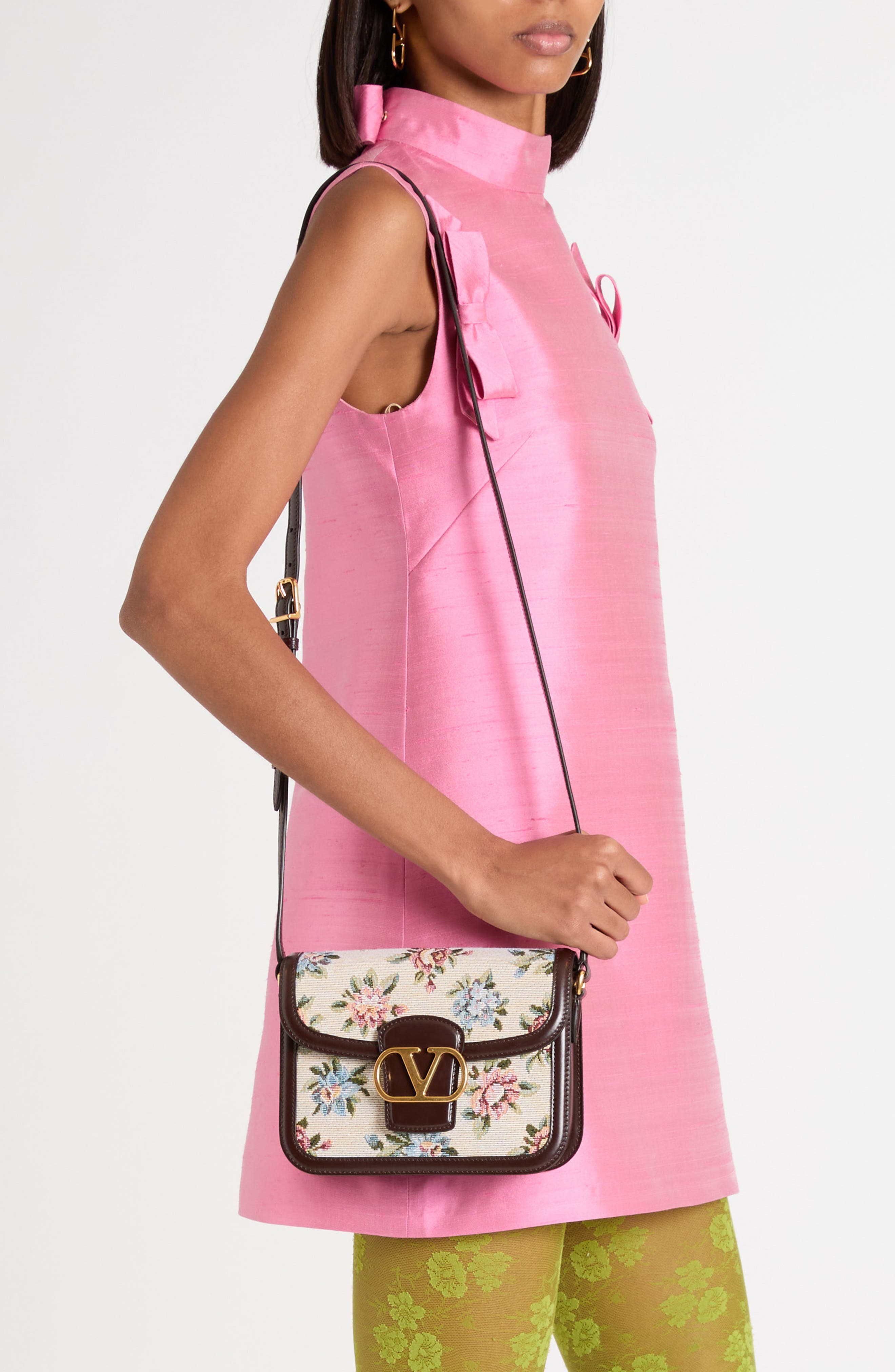 Valentino Garavani 9TO5 Papier Floral Jacquard Shoulder Bag, Alternate, color, 