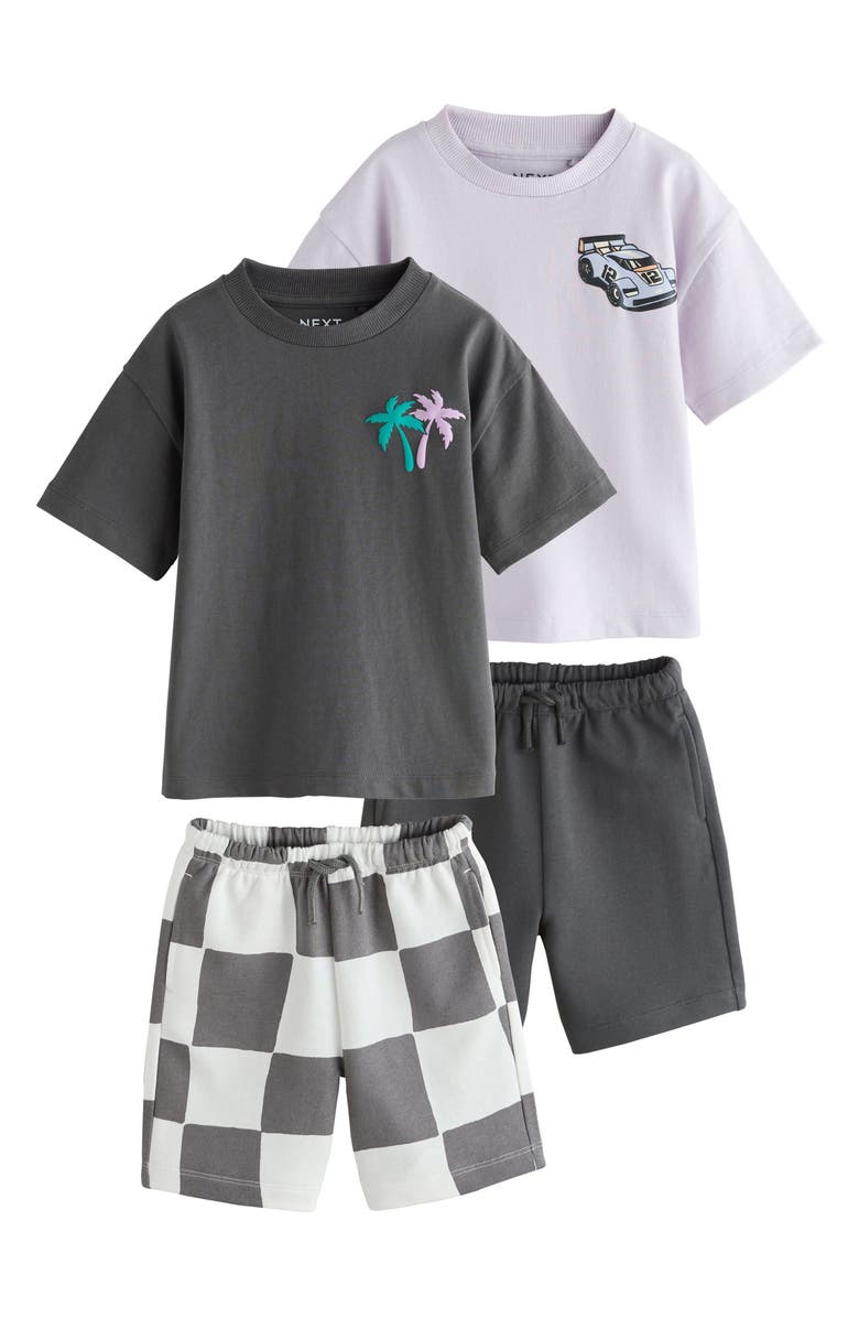 NEXT Kids' 2-Pack Assorted T-Shirts & Shorts Set, Main, color, Grey